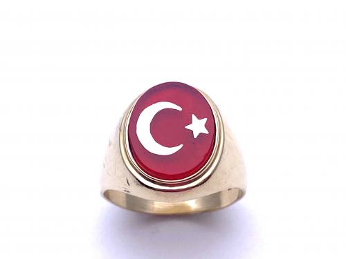 14ct Yellow Gold Turkish Flag Ring