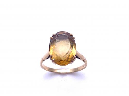 9ct Yellow Gold Oval Citrine Solitaire