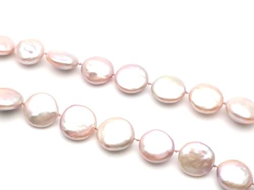 9ct Pink Button Pearl Necklet