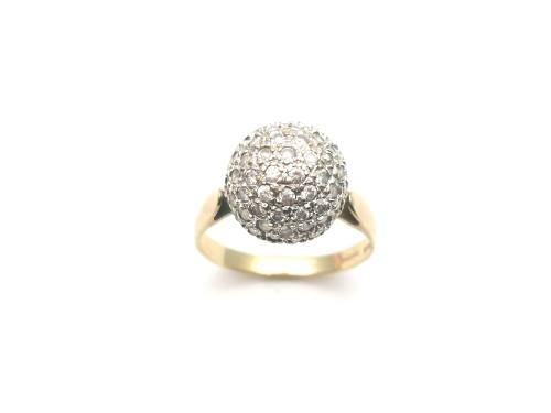 9ct Yellow Gold CZ Cluster Ring
