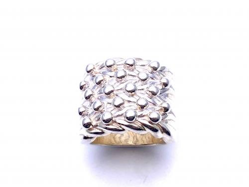 Silver Gents 5 Row Keeper Ring
