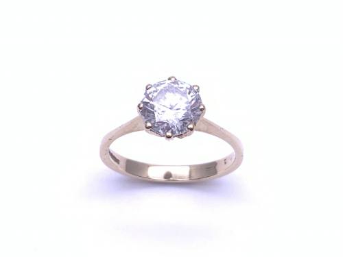 9ct Yellow Gold CZ Solitaire Ring