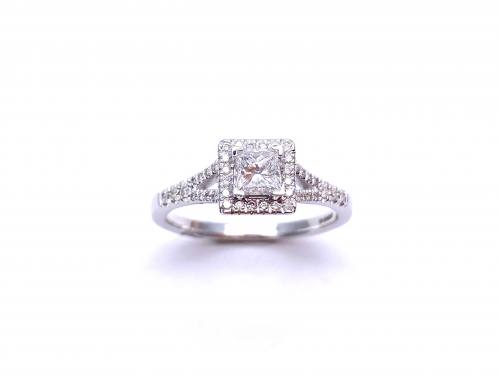 18ct White Gold Princess Cut Diamond Ring 0.53ct