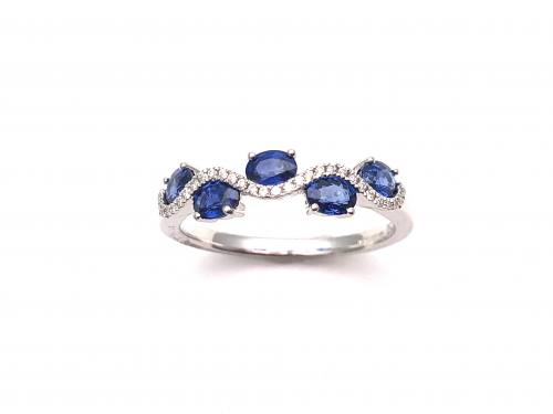 18ct White Gold Sapphire & Diamond Eternity Ring