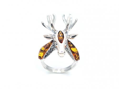 925 Amber Stag Ring
