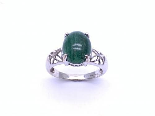 9ct Green Quartz Solitaire Ring