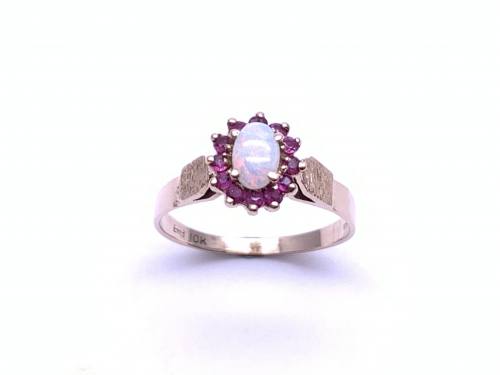 9ct Opal & Ruby Ring