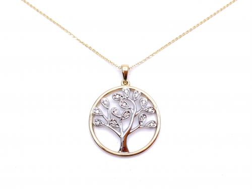 9ct Diamond Tree of Life Pendant & Chain
