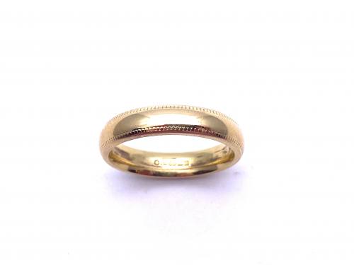18ct Patterned Wedding Ring 4mm