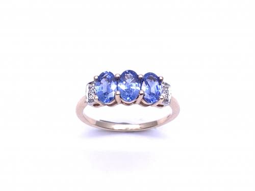 9ct Ceylon Sapphire & Zircon Ring
