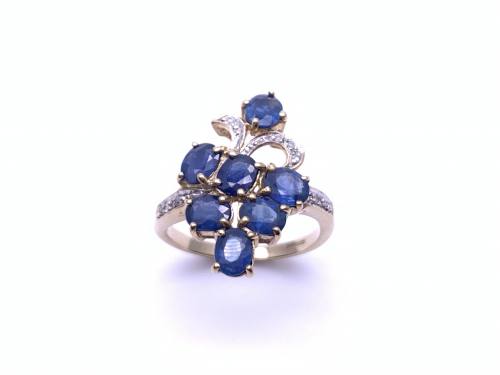 9ct Sapphire & Diamond Dress Ring