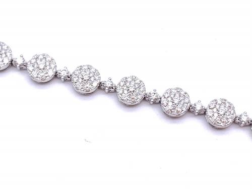 Diamond Cluster Tennis Bracelet 4.06ct
