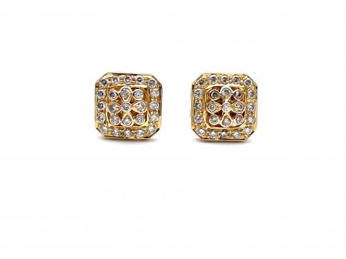 9ct Yellow Gold Diamond Cluster Earring