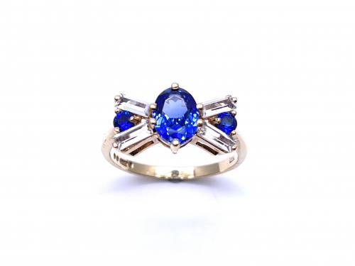 9ct Blue & White CZ Dress Ring
