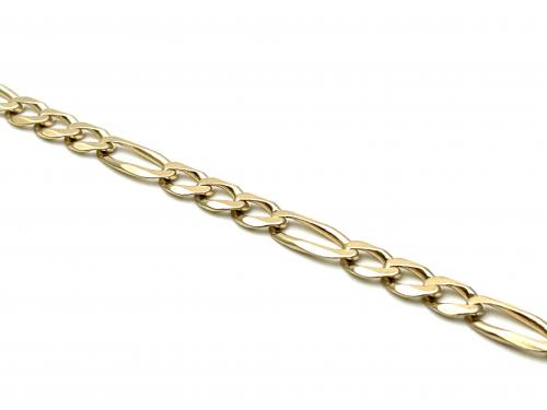 9ct Yellow Gold Figaro Bracelet 9 Inch