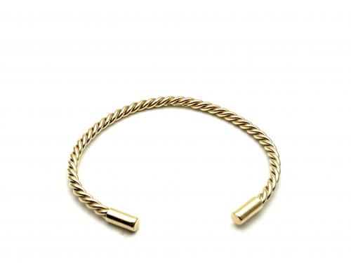 9ct Yellow Gold Twisted Torque Bangle