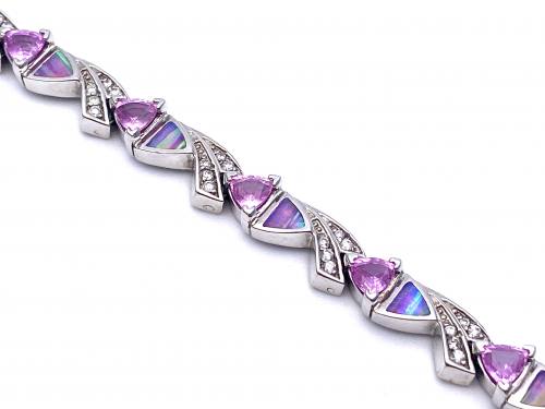 9ct Sapphire, Opal & Diamond Bracelet
