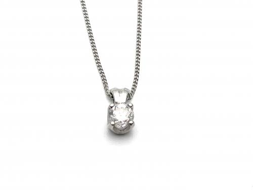 Diamond Solitaire Pendant & Chain