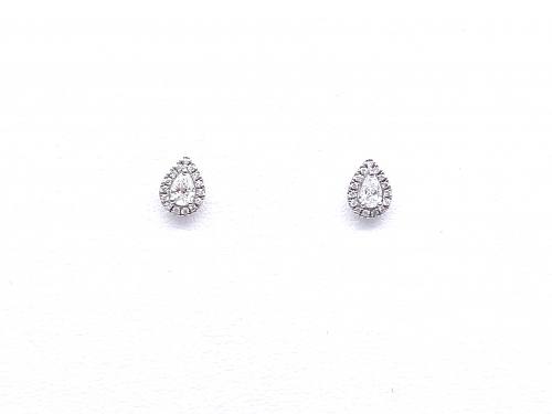 18ct Pear Shaped Diamond Stud Earrings 0.41ct