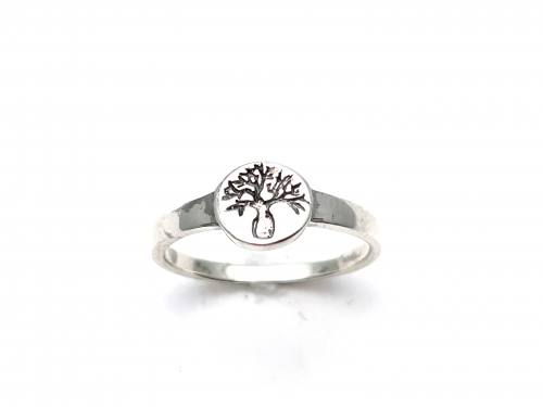 Silver Tree Stamp Signet Ring