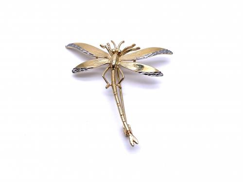 9ct Yellow Gold Dragonfly Brooch