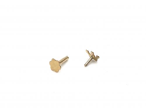9ct Yellow Gold Crown Screw Ear Cartilage Stud