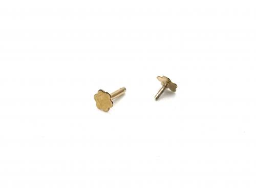 9ct Yellow Gold Flower Screw Ear Cartilage Stud