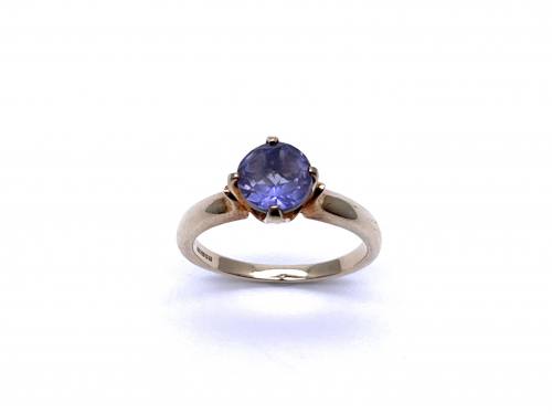 9ct Yellow Gold Iolite Solitaire Ring