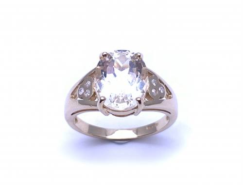 9ct Spodumene & Diamond Dress Ring