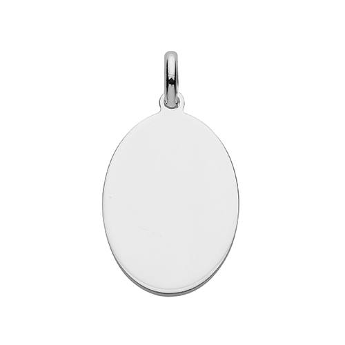 Silver Oval Tag Pendant 22x15mm