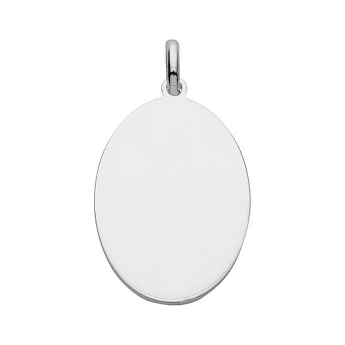 Silver Oval Tag Pendant 25x18mm