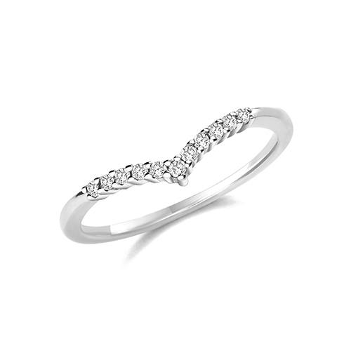 Silver CZ Wishbone Eternity Ring Size K