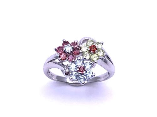 14ct Multi Stone Flower Ring
