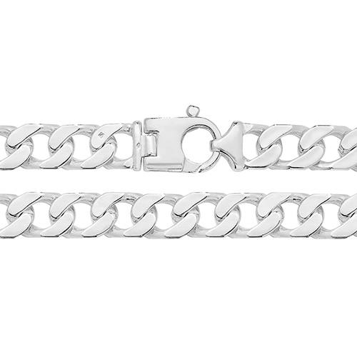 Silver Square Curb Bracelet 8 inch