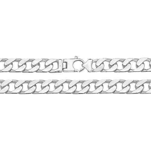 Silver Flat Square Link Curb Chain 22 inch