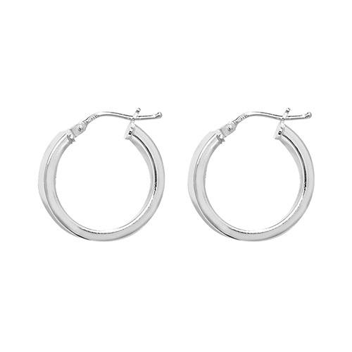Silver Wide Hoop Earrings 15mm