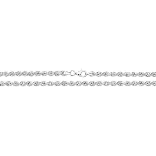 Silver Rope Bracelet 7 Inch