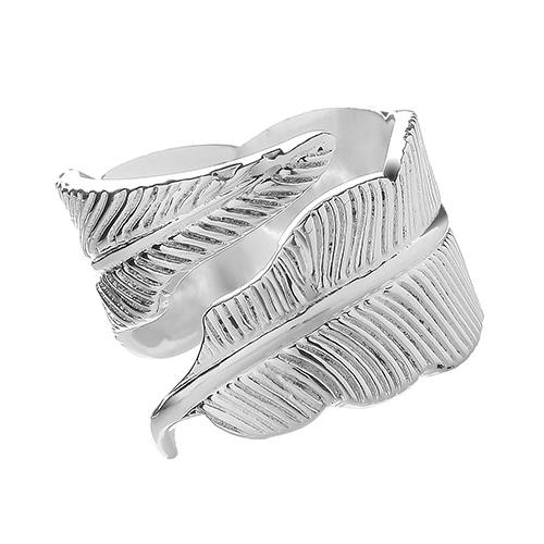 Silver Open Feather Ring P