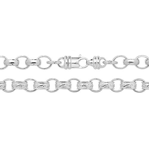 Silver Oval Belcher Chain 24 Inch