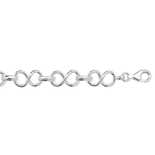 Silver Infinity Link Bracelet 7 Inch