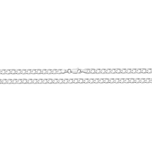 Silver Flat Open Curb Chain 24 Inch