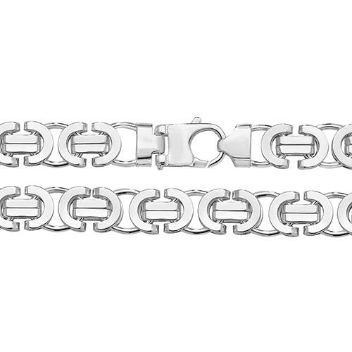 Silver Flat Byzantine Bracelet 8 Inch