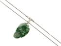 18ct Jade & Diamond Leaf Pendant & Chain