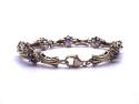 9ct Yellow Gold Amethyst Bracelet