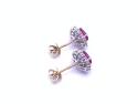 18ct Yellow Gold Ruby & Diamond Stud Earrings