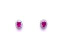 18ct Yellow Gold Ruby & Diamond Stud Earrings