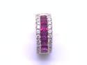 18ct Yellow Gold Ruby & Diamond Hoop Earrings
