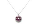 18ct Ruby & Diamond Cluster Pendant & Chain