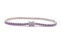9ct Yellow Gold Ruby & Diamond Bracelet 7 1/4 Inch