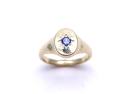 9ct Yellow Gold Sapphire Solitaire Signet Ring
